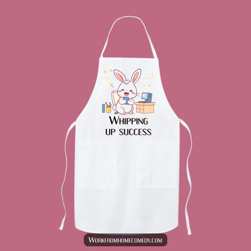 Funny Rabbit Chef Apron: Kitchen wear with a WFH theme, perfect funny gift for home cooks.