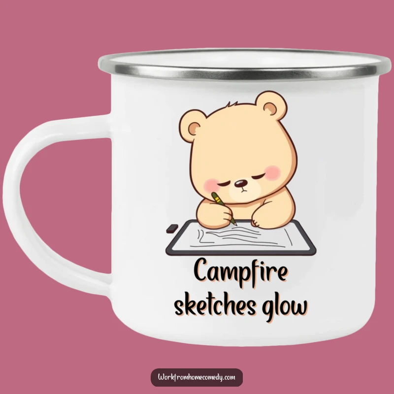 Funny Bear Camp Mug: Witty mug with an art theme, perfect funny gift for campers.