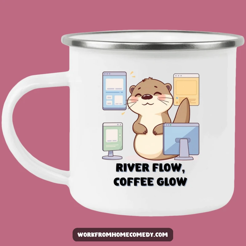 Funny Otter Camp Mug: Witty mug with an office theme, perfect funny gift for campers.