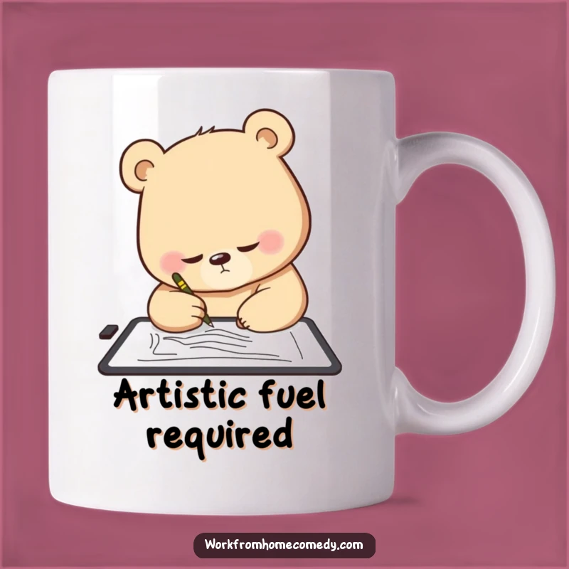 Funny Bear Artist Mug: Hilarious digital art graphic, perfect funny gift for creatives.