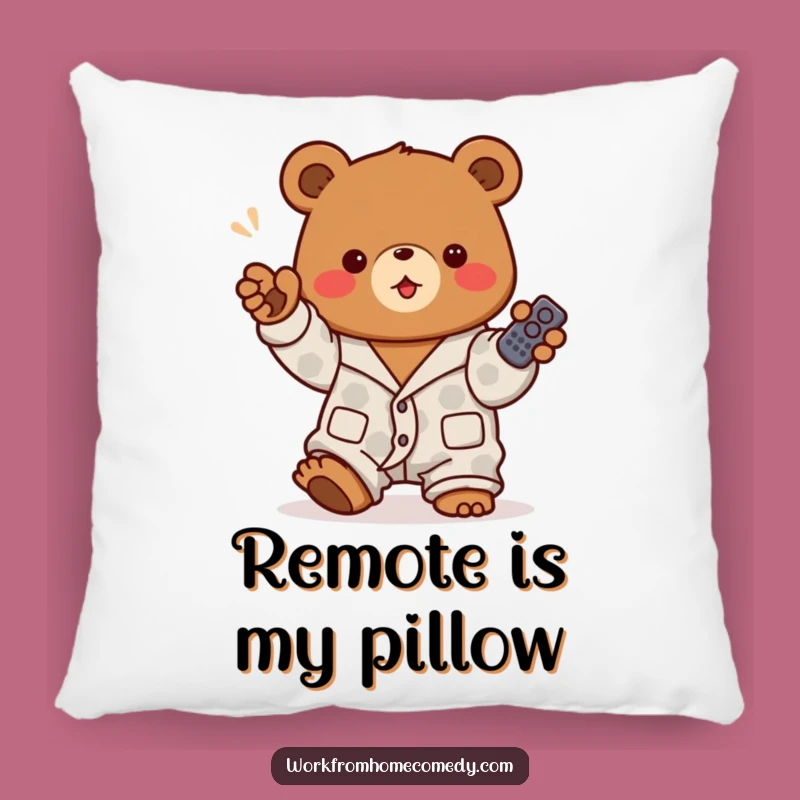 Funny Bear Pajama Remote Pillow: Cozy Control for Your Couch!