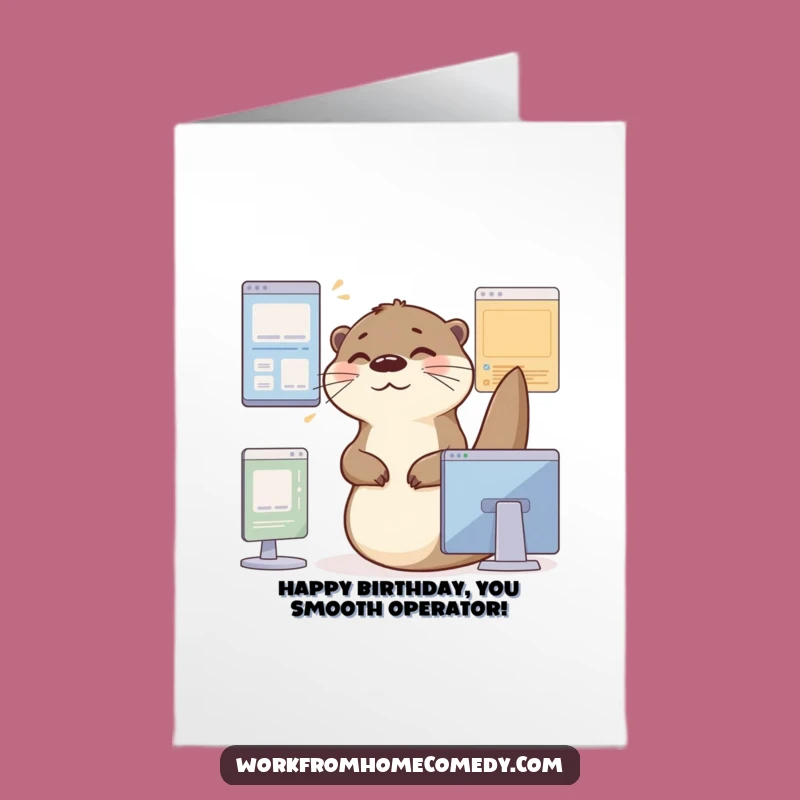 Funny Free Printable Birthday Card: Contented Otter Virtual Window Mastery