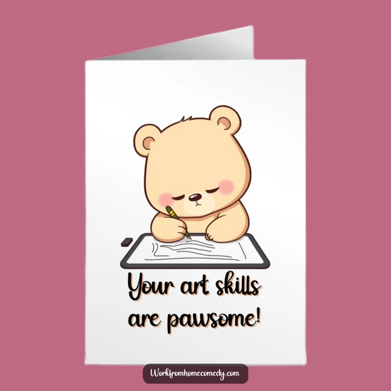 Hilarious Free Printable Congrats Card: Bear's Artistic Achievement Celebration