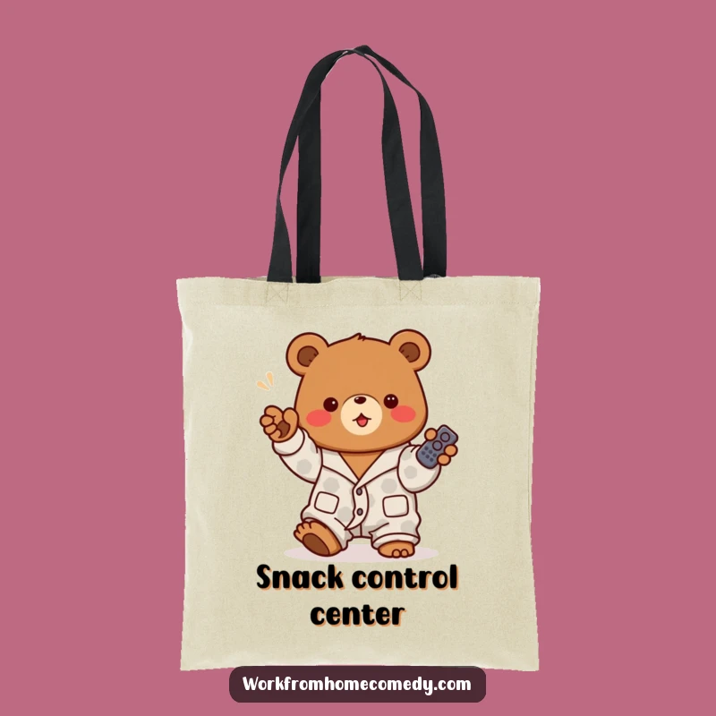 Funny Bear Pajama Remote Tote Bag: Carry Your Entertainment!